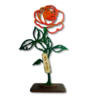 Róża na podstawce płaskiej