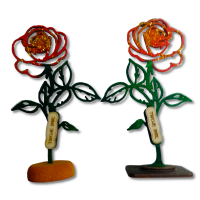 Róża na podstawce wypukłej 