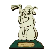 Magnes drewniany  świstak z ciupagą (duży).