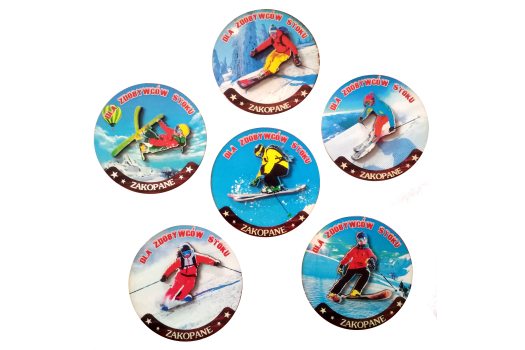 Magnes zimowy, narciarz 2D Magnes zimowy, narciarz 2D