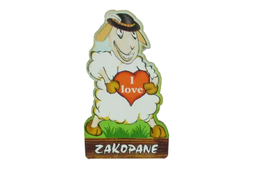 Magnes wycinanka (druk UV) Owca z sercem. Magnes wycinanka (druk UV) Owca z sercem.