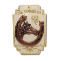 Podkowa na szczęście z koniczynką (duża).