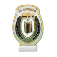 Podkowa z dzwonkiem  na podstawce frezowanej.