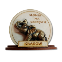 Słonik na szczęście  na podstawce. 