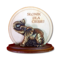 Słonik na szczęście  na podstawce. 