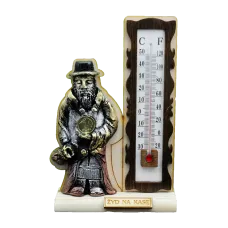 Żyd + termometr  na podstawce.