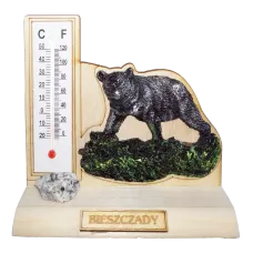 Termometr z żywicą. Niedźwiedź 2 na podstawce.