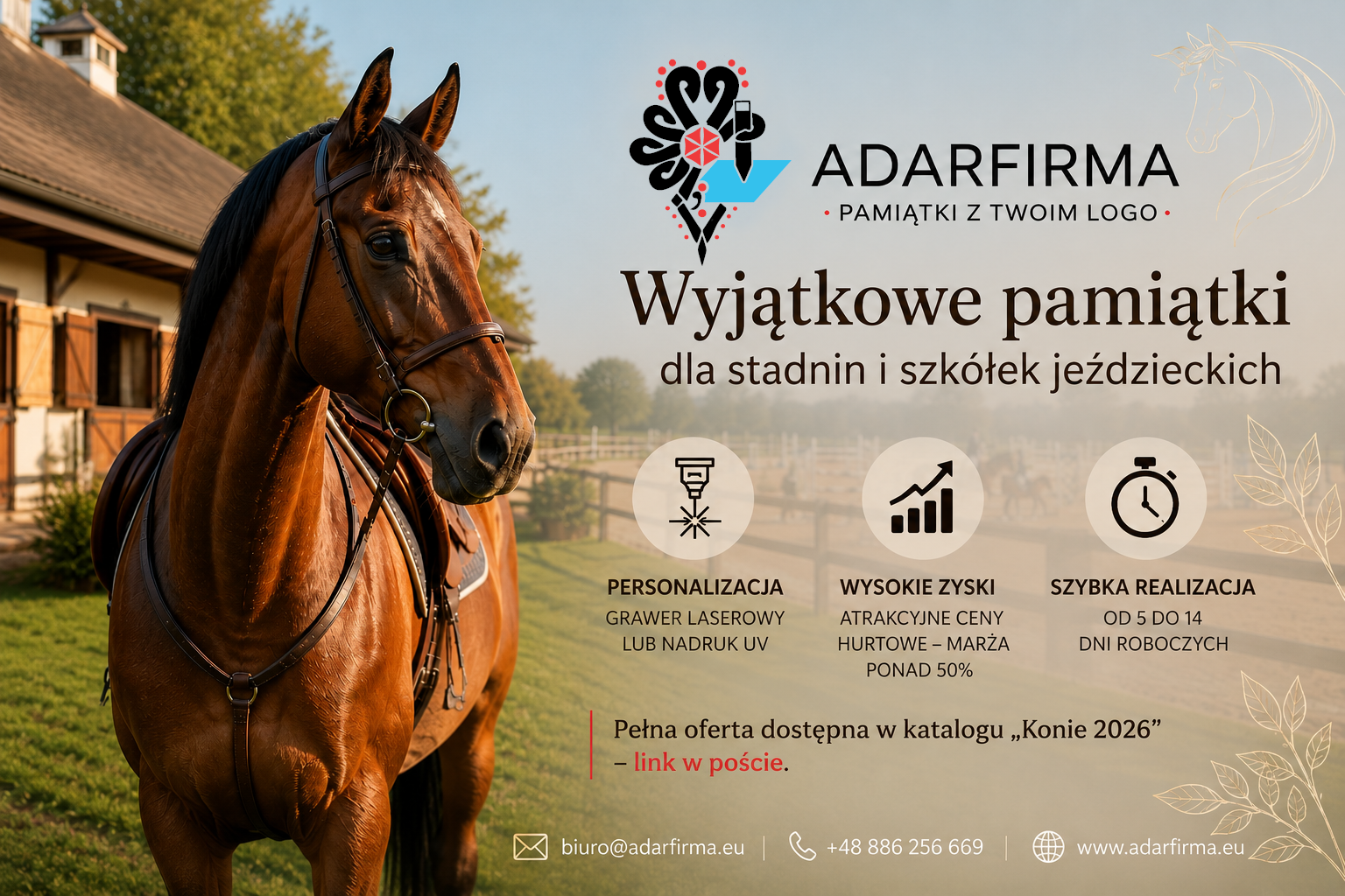 Pamiątki dla stadnin koni i szkół jeździeckich | Producent ADARFIRMA Pamiątki dla stadnin koni i szkół jeździeckich | Producent ADARFIRMA